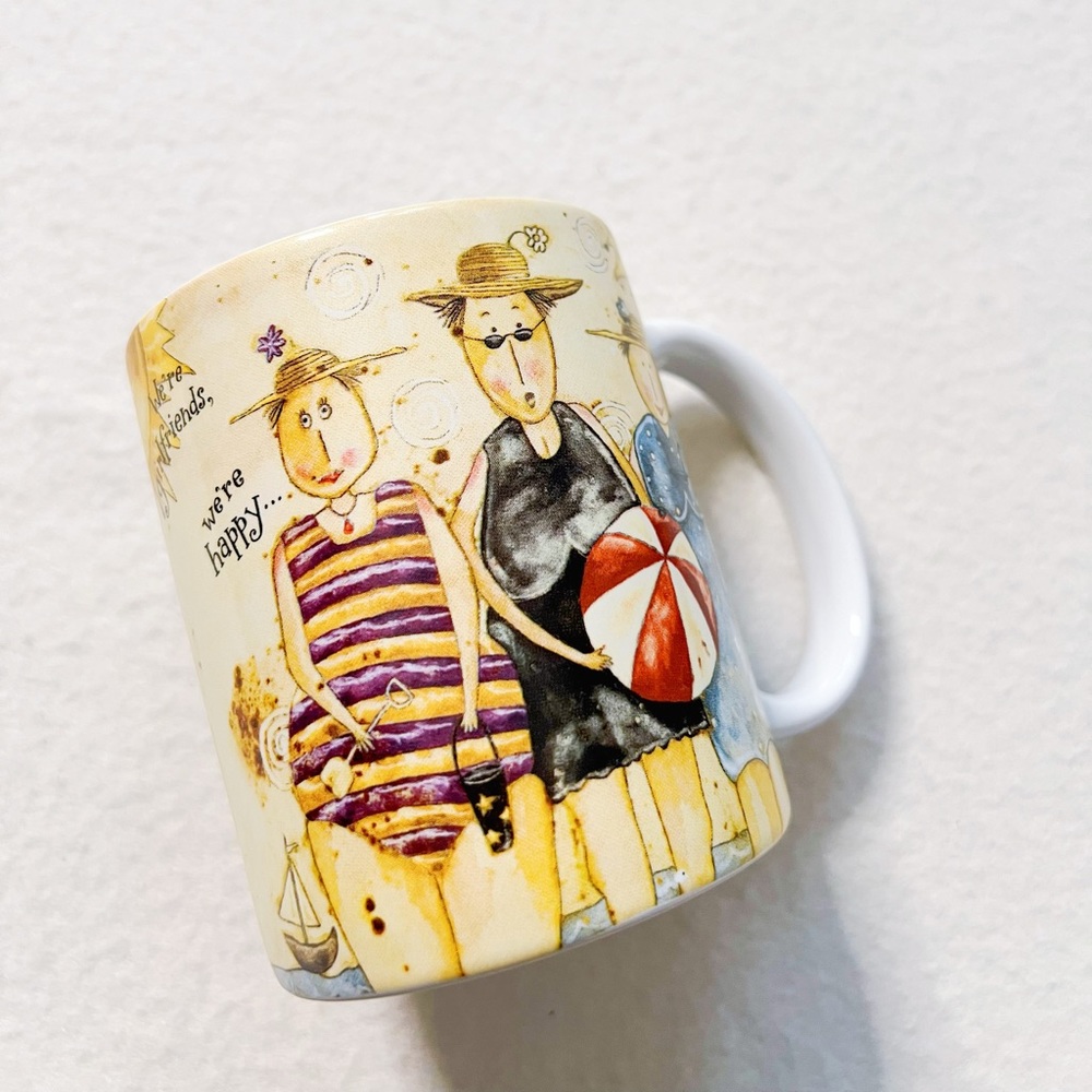 4/$22 Lang and Wise Girlfriends Collector Mug Blue Coffee Cup Karen Hillard Good - Picture 4 of 14